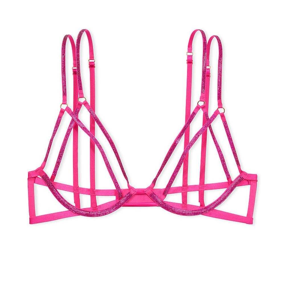 Victoria’s Secret Very Sexy Forever Pink Shine Strap Open Cup Triangle Bra